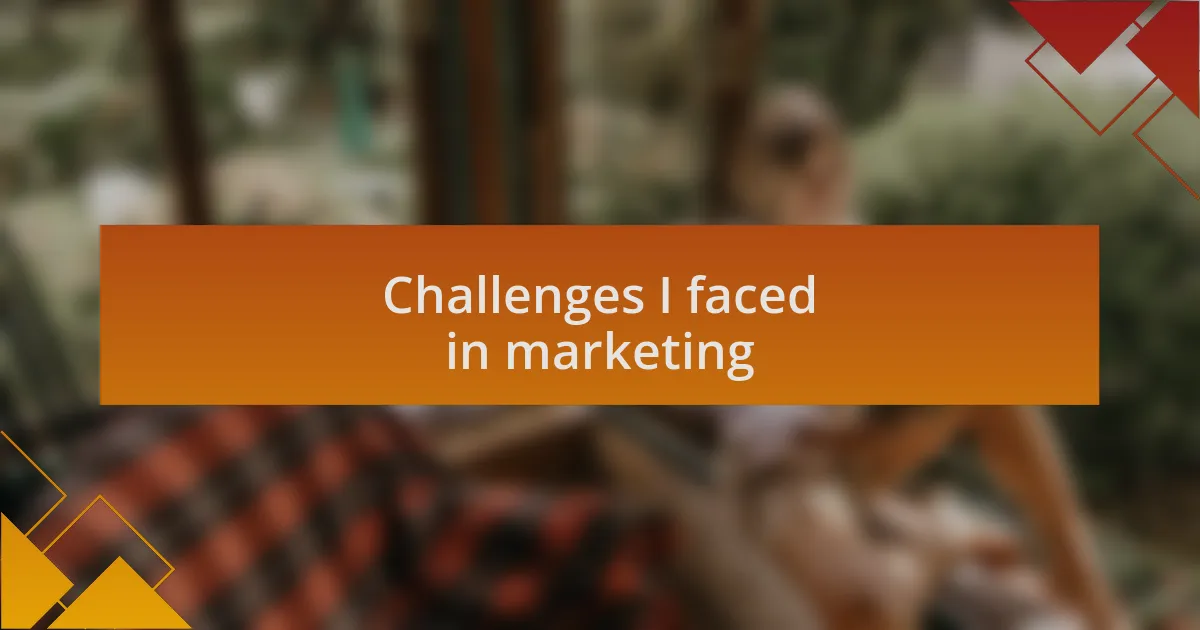 Challenges I faced in marketing