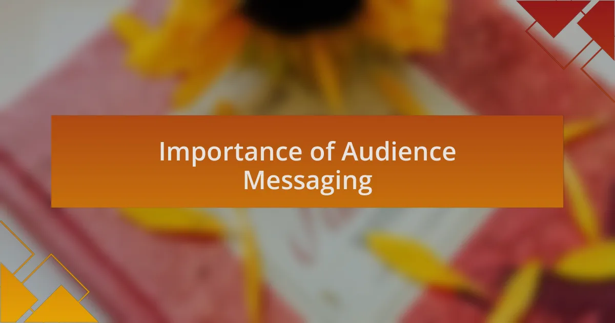 Importance of Audience Messaging