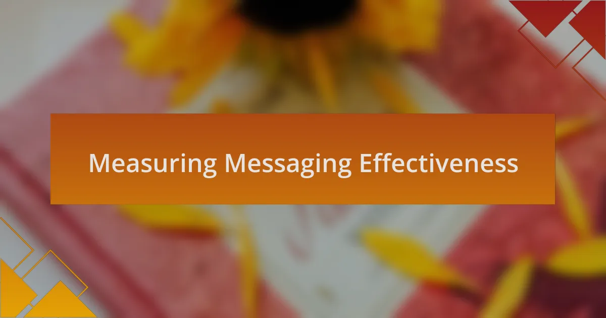 Measuring Messaging Effectiveness