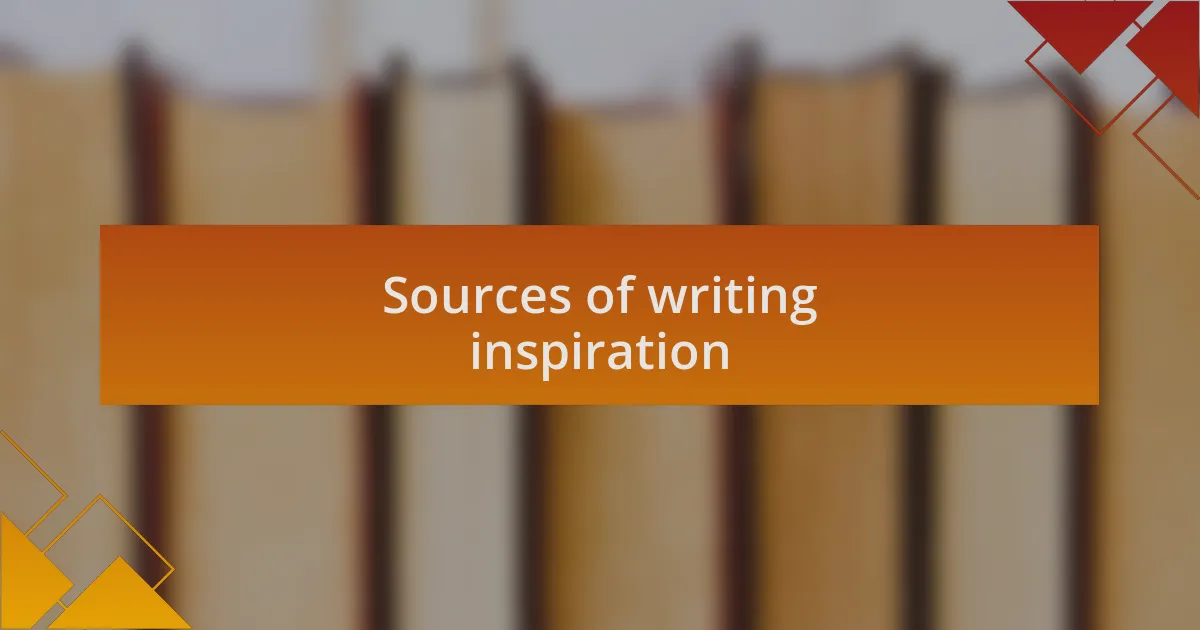 Sources of writing inspiration